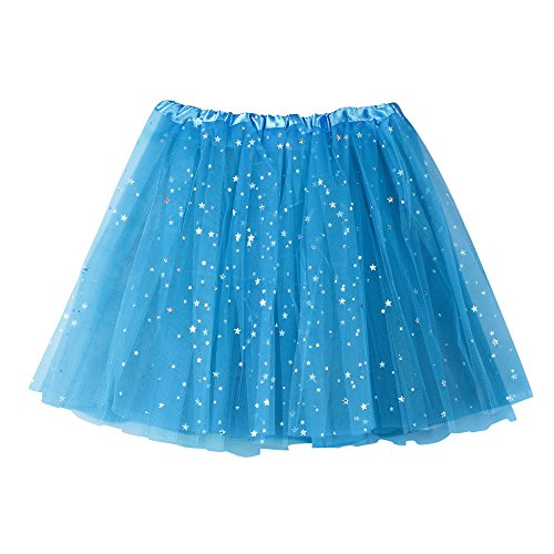 Damen Tüllrock Tütü Rock Minirock Star Pailletten Ballettrock Dehnbaren Tutu Rock Erwachsene 50er Rockabilly Petticoat Unterrock Tanzrock Tütü Kurz Ballett Cosplay Festliche Karneval Kostüm Ballett von pvucpot