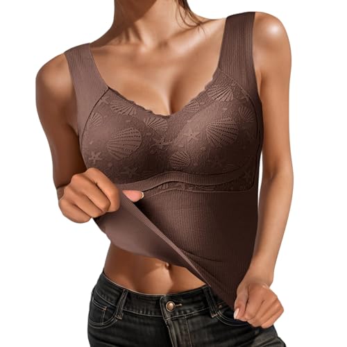 Damen Unterhemd Shapewear Bauchweg Hemd Formende Oberteile BH Tank Tops Hemdchen Spitze Westenoberteil Vests Shaping Bauch Weg Body Shaper von pvucpot