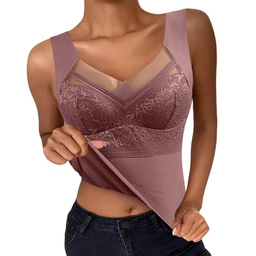 Damen Unterhemd Shapewear Bauchweg Hemd Formende Oberteile BH Tank Tops Hemdchen Spitze Westenoberteil Vests Shaping Bauch Weg Shirts Body Shaper von pvucpot