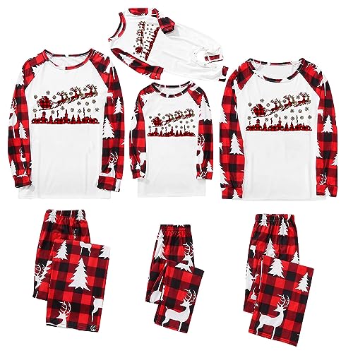Familie Schlafanzug Cartoon Hirsch Pyjama Weihnachten Baby Kinder Mama Papa Xmas Hausanzug Partnerlook Damen von pvucpot