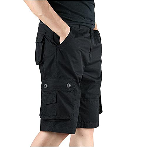 Herren Cargo Shorts Stretch Hose mit Taschen und Kordel Kurze Hose Sporthose Loose Fit Bermuda Stretch Herrenshorts Short Men Pants Sommerhose für Männer von pvucpot