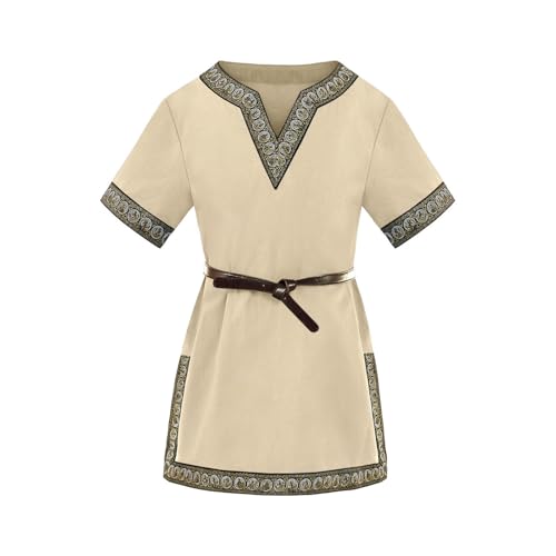 Jungen Mittelalter Tunika Kinder Cosplay T-Shirts Kostüm Halloween Renaissance Warrior Ritter Tops Bescherung von pvucpot