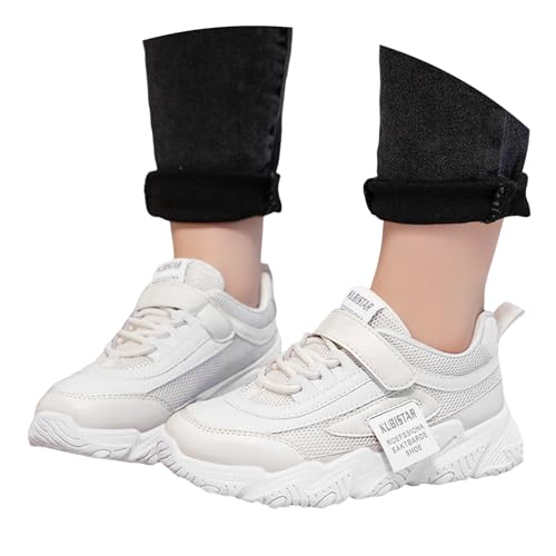 Laufschuhe Kinder Sportschuhe Mädchen Leicht Outdoor Sneaker Modische Ganzjahres Hallenschuhe rutschfest Klettverschluss Schuhe Mesh Atmungsaktiv Turnschuhe flach Dicker Straßenlaufschuhe Komfort von pvucpot