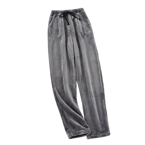 Plüschhose Damen Herren Fleece Plüsch Dicke Schlafanzughose Unisex Soft Fleece Pyjamahose Lange Warme Freizeithose Home Haushose Pyjamahose von pvucpot