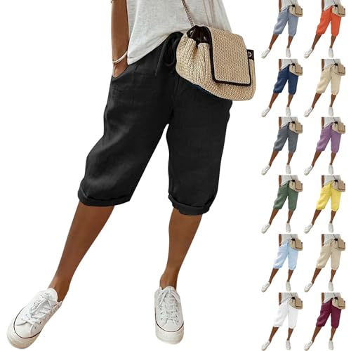 Sommerhose Damen Leicht Leinenhose Sommer Kurze Hosen Luftig Hohe Taille Caprihose Einfarbig Strandhose Stoffhose Pants Loose Freizeithose Damen Sommerhose Damen Leicht Leinenhose Sommer Kurze Hosen Luftig Hohe Taille Caprihose Einfarbig Strandhose Stoffhose Pants Loose Freizeithose Damen von pvucpot