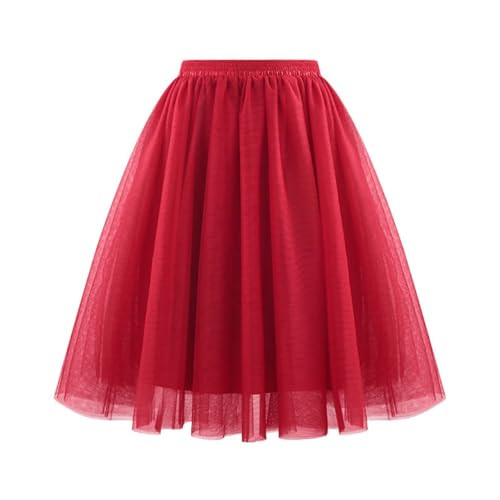 Tüllrock Damen Petticoat Unterrock Rock 50er Vintage Ballet Blase Tanzrock Tanzkleid Ballkleid Kurz Retro Tütü Rock Tutu Röcke Kleid Ballett Petticoat Ballett von pvucpot