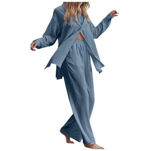 Zweiteiliges Damen Set Aus Sommer Sport Und Freizeit Hosenträger Oberteilen Mit Rundhalsausschnitt Und Hosen Mit Weitem Bein Musselin Set Lockere Und Atmungsaktive Sommer Outfits Leicht Freizeit Hause Zweiteiliges Damen Set Aus Sommer Sport Und Freizeit Hosenträger Oberteilen Mit Rundhalsausschnitt Und Hosen Mit Weitem Bein Musselin Set Lockere Und Atmungsaktive Sommer Outfits Leicht Freizeit Hause von pvucpot