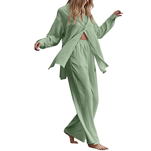 Zweiteiliges Damen Set Aus Sommer Sport Und Freizeit Hosenträger Oberteilen Mit Rundhalsausschnitt Und Hosen Mit Weitem Bein Musselin Set Lockere Und Atmungsaktive Sommer Outfits Leicht Freizeit Hause Zweiteiliges Damen Set Aus Sommer Sport Und Freizeit Hosenträger Oberteilen Mit Rundhalsausschnitt Und Hosen Mit Weitem Bein Musselin Set Lockere Und Atmungsaktive Sommer Outfits Leicht Freizeit Hause von pvucpot