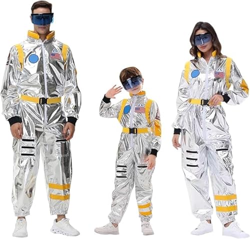 pvucpot Astronaut Kostüm Herren Frauen Faschingskostüme Damen Astronaut Overall Space Anzug Weltall Astronauten Kostüm Herren Erwachsene Damen Spaceman Raumfahrer Costume Schöne Bescherung Herren von pvucpot