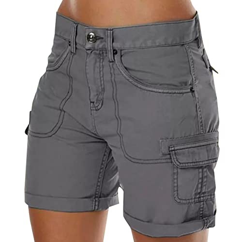 pvucpot Damen Cargo Shorts Militär Kurze Hosen Multi Taschen Hoch Tailliert Freizeithose Outdoorhose Arbeitshose Bermuda Shorts Outdoor Wandern Shorts von pvucpot