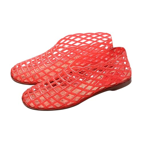 pvucpot Damen Jelly Ballerina Sandalen Mesh Transparent Hollow Offene Zehen Leicht Flach Komfortabel Rutschfest Strand Pool Freizeit Mode Sommerurlaub pvucpot Damen Jelly Ballerina Sandalen Mesh Transparent Hollow Offene Zehen Leicht Flach Komfortabel Rutschfest Strand Pool Freizeit Mode Sommerurlaub von pvucpot