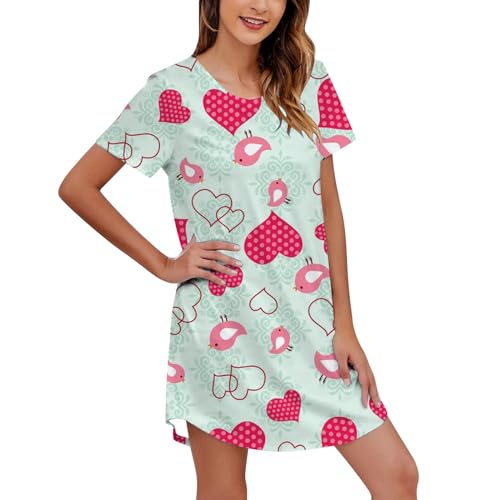 pvucpot Damen Nachthemd Kurzarm Baumwolle Modal Sleepshirt Bigshirt - Nightwear von pvucpot