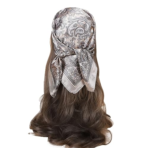 pvucpot Damen Seide Gefühl Schal Kopftücher Halstuch Frauen Elegant Business Seidentuch Taschentuch Ansatz Handgelenk Verpackungs Halstuch von pvucpot