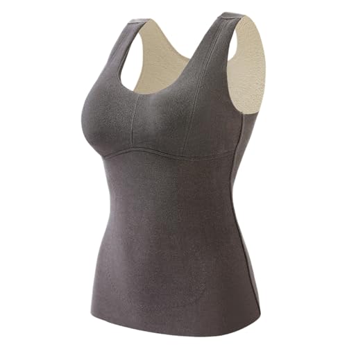 pvucpot Damen Unterhemd BH Hemd Seamless Tank Top Bauch Weg V-Ausschnitt Weste Spitze Figurformende Cami Shapewear mit integriertem BH Ohne Bügel Bustier Camisole Formendes Unterwäsche von pvucpot