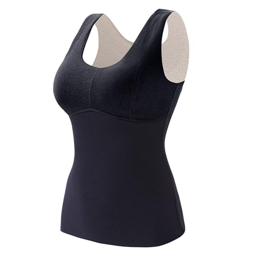 pvucpot Damen Unterhemd BH Hemd Seamless Tank Top Bauch Weg V-Ausschnitt Weste Spitze Figurformende Cami Shapewear mit integriertem BH Ohne Bügel Bustier Camisole Formendes Unterwäsche von pvucpot