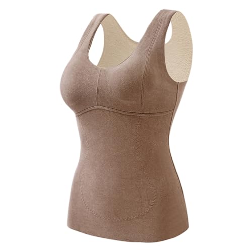 pvucpot Damen Unterhemd BH Hemd Seamless Tank Top Bauch Weg V-Ausschnitt Weste Spitze Figurformende Cami Shapewear mit integriertem BH Ohne Bügel Bustier Camisole Formendes Unterwäsche von pvucpot