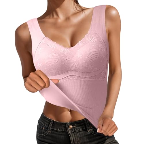 Damen Unterhemd Shapewear Bauchweg Hemd Formende Oberteile BH Tank Tops Hemdchen Spitze Westenoberteil Vests Shaping Bauch Weg Shirts Body Shaper von pvucpot