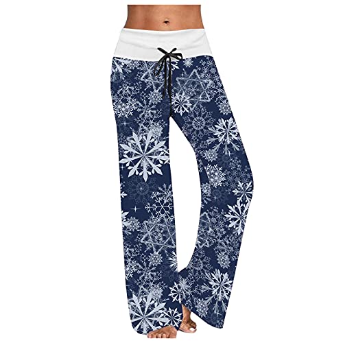 pvucpot Damen Weihnachts Pyjama Stretch Bequeme Pyjamahose Schlafanzughose Lang Lounge Hausanzug Hosen Freizeithose Relaxhose Fitness Weites Bein Hosen von pvucpot