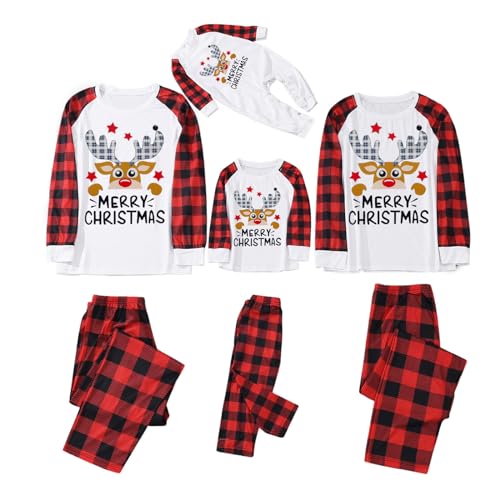 Familie Schlafanzug Cartoon Hirsch Pyjama Weihnachten Baby Kinder Mama Papa Xmas Hausanzug Partnerlook Kinder von pvucpot