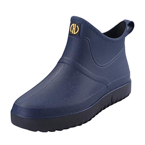 pvucpot Gummistiefel Herren Halbhoch Regenstiefel Gefüttert Gumischtifel Herren Wasserdicht Rain Boots Gartenstiefel Atmungsaktiv Gummistiefeletten Wasserdichter Angelstiefel Stiefel von pvucpot