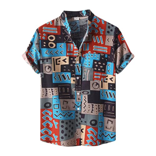 pvucpot Hemd Herren Kurzarm Hawaii Hemd Männer Seide Freizeithemden für Herren Sommer Sommerhemd Herren Bunt Hemd Herren Regular Fit Hemd Herren Kurzarm Muster Hemd Herren Casual Urlaub von pvucpot