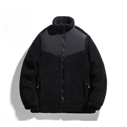 Herren Patchwork Jacke Oberbekleidung Teddy Fleece Mit Stehkragen Winterjacke Sweatjacke Mit Reißverschluss Lässige von pvucpot