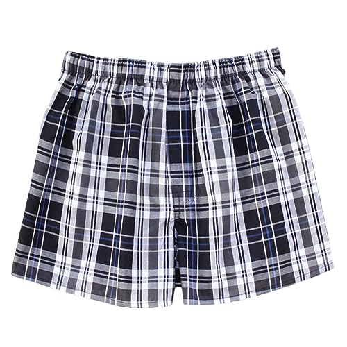 pvucpot Herren Schlafanzughose Pyjamahose Kurz Baumwolle Kariert Mix & Relax Jogging Hose mit Taschen mit Gummibund & Kordelzug Sporthose Pyjamahose von pvucpot