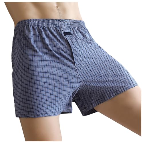 pvucpot Herren Schlafanzughose Pyjamahose Kurz Baumwolle Kariert Mix & Relax Jogging Hose mit Taschen mit Gummibund & Kordelzug Sporthose Pyjamahose von pvucpot