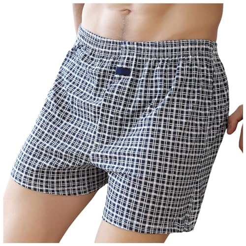 pvucpot Herren Schlafanzughose Pyjamahose Kurz Baumwolle Kariert Mix & Relax Jogging Hose mit Taschen mit Gummibund & Kordelzug Sporthose Pyjamahose von pvucpot