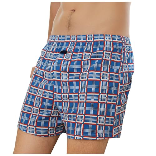 pvucpot Herren Schlafanzughose Pyjamahose Kurz Baumwolle Kariert Mix & Relax Jogging Hose mit Taschen mit Gummibund & Kordelzug Sporthose Pyjamahose von pvucpot