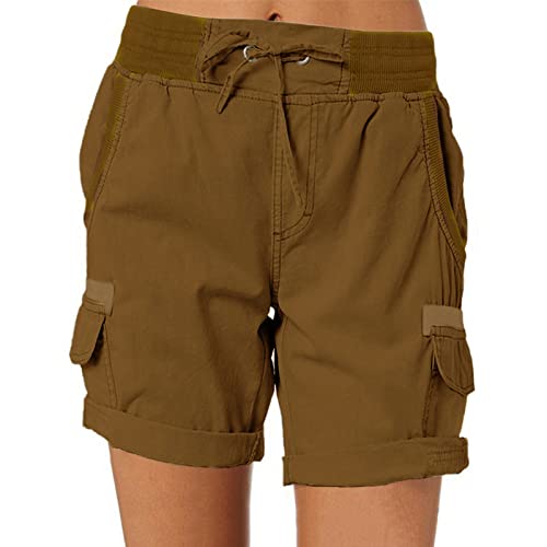 pvucpot Sport Shorts Damen Sommer Cargohose Kurze Wanderhose Outdoor Schnelltrocknend Freizeithose mit Mehrfach-Taschen von pvucpot
