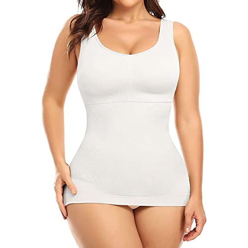 pvucpot Unterhemden Damen Bauchweg Hemd Formende Oberteile Nahtlose Tank Tops Shapewear Damen Top Figurformende Hemd Shaping Unterwäsche Bauch Weg Body Shaper Yoga von pvucpot