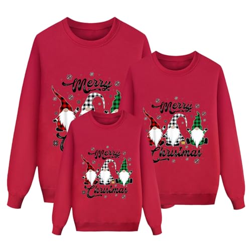 pvucpot Weihnachten Pullover Set Partnerlook Pärchen Weihnachtspullover Familie Set Gestrickte Pullover Strickpullover Winterpullover Weihnachtspullis Sweatshirt Kinder Damen Damen von pvucpot