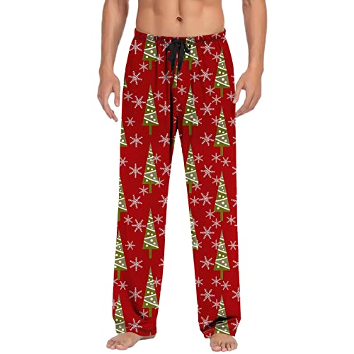 pvucpot Weihnachts-Freizeithose für Herren, Pyjamahose mit Kordelzug und Taschen Sporthose Für Männer Hosen von pvucpot