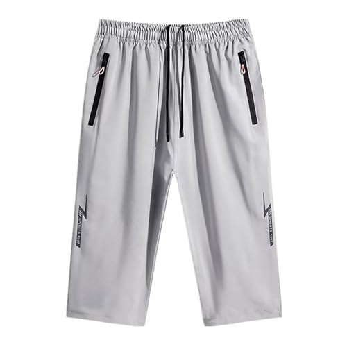 3/4 hose herren 4xl, Kurze Hosen Herren Leicht Baumwolle Kurze Hosen 3/4 Hose Sommer mit Taschen Sommerhose Sporthose Stretch Bermuda Shorts Freizeithose Große Größen Baggy Jogginghose Herrenshorts von pxjsdwe