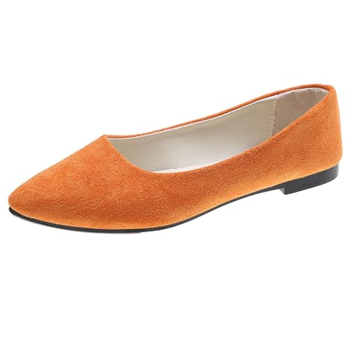 Bootsschuhe Damen, Spitze Ballerinas Damen Wildleder Ballerina Schuhe Elegant Leichte Slip On Sommerschuhe Spitzer Zehenpartie Geschlossene Tanzschuhe Weich Bequem Flache Barfußschuhe 41 von pxjsdwe
