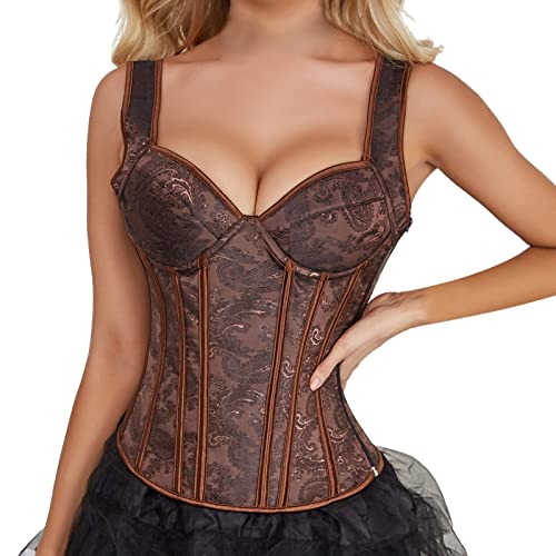 Corsage Damen Bauchweg Sexy Große Größen Glitzer Mit Bh Korsage Bauchweggürtel Mit Push Up Reizwäsche Stark Formend Sport Korsett Oberteil Dessous Spitze Für Dicke Schwarz Waist Trainer Corset Top von pxjsdwe