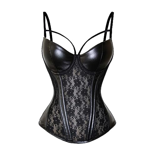 Corsage Damen Bauchweg Sexy Große Größen Glitzer Spitze Bauchweggürtel Corsagentop Schwarz Curvy Sport Stark Formend Corset Top Waist Trainer Reizwäsche Mit Bh Mit Push Up Korsage Korsett Oberteil von pxjsdwe