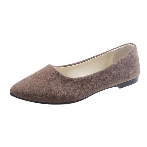 Faltbare Ballerinas, Spitze Ballerinas Damen Wildleder Ballerina Schuhe Elegant Leichte Slip On Sommerschuhe Spitzer Zehenpartie Geschlossene Tanzschuhe Weich Bequem Flache Barfußschuhe 40 von pxjsdwe