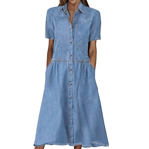 Jeanskleid Damen Lang Große Größen Strandkleid Blusenkleid Schwarz Sommer Partykleid A-Linie Kleid Lang Einfarbig Jeans Kleider Sexy Sommerkleid Große Größen Stretch Blau Denim Kleid Tunika Kleid Jeanskleid Damen Lang Große Größen Strandkleid Blusenkleid Schwarz Sommer Partykleid A-Linie Kleid Lang Einfarbig Jeans Kleider Sexy Sommerkleid Große Größen Stretch Blau Denim Kleid Tunika Kleid von pxjsdwe
