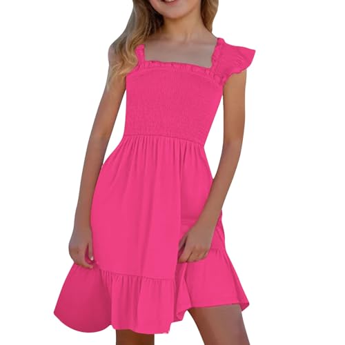 Kleider mädchen, Kleider Mädchen Prinzessin Sommerkleid Swingkleid Elegant Kurzarm Freizeitkleid Casual A-Linie Kinderkleid Kleid Bequem Festlich Blumenkleid Strandkleid von pxjsdwe