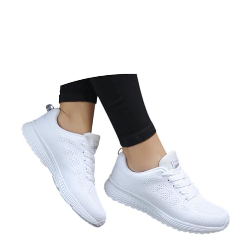 pxjsdwe Laufschuhe Damen Herren Weiß Turnschuhe Sportschuhe Leichte Atmungsaktiv rutschfeste Sneaker Walkingschuhe Gym Fitness Outdoor Sport Schuhe Tennisschuhe Straßenlaufschuhe von pxjsdwe