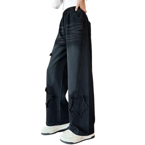 baggy jeans mädchen 164 dunkelblau, Baggy Jeans Mädchen 152 High Waist Stretch Jeanshose Straight Wide Leg Streetwear Jeanshosen Weites Bein Y2k Denim Hosen Loose Fit Vintage Mode Cargohose Schlaghose von pxjsdwe