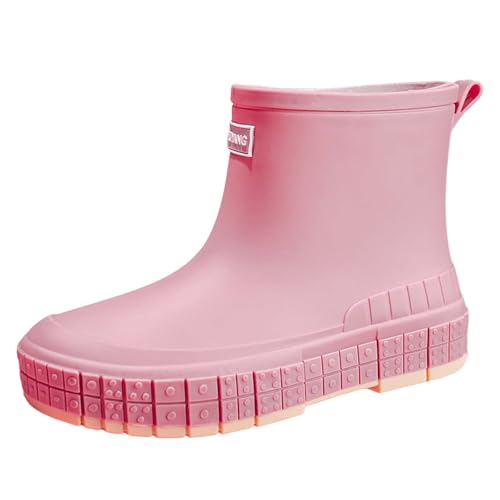 chelsea boots damen, Gummistiefel Damen Schwarz Rutschfest Outdoor Boots Stiefeletten Wasserdichte Atmungsaktiv Gartenschuhe Regenschuhe Leicht Bequem Regenstiefel Garten Weitschaft Arbeitsschuhe von pxjsdwe
