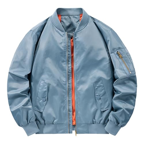 college jacket herren, Sommerjacke Herren Stehkragen Sommer Sportjacke mit Reißverschluss Leichte Blouson Jacke Übergangsjacke Outdoor Kurz Bomberjacke Fliegerjacke Sport Langarm Baseball Jacke von pxjsdwe