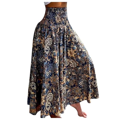 culotte hose damen, Damen Breites Bein Hose Einfarbig Sommer Lang Hosenrock Sommerhose Casual Locker Freizeithose Palazzo Leicht Hohe Taille Stoffhose Weite Hosen mit Taschen Stretch Business Hosen von pxjsdwe
