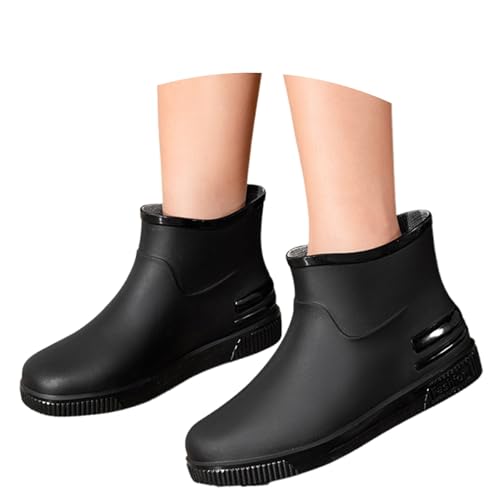 gummistiefel herren 45, Gummistiefel Damen Kurz Wasserdichte Leicht Regenschuhe Rutschfest Atmungsaktiv Stiefeletten Boots Bequem Outdoor Gartenschuhe Regenstiefel Halbhoch Kurz Gummistiefeletten 40 von pxjsdwe