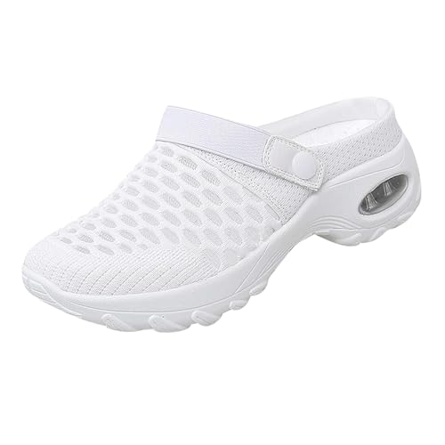 Hausschuhe Damen mit Absatz, Orthopädische Schuhe Damen Air Cushion Slip On Walking Orthopedic Diabetic Walking Shoes Freizeit Mesh Atmungsaktiv Sandals Hausschuhe rutschfest Gesundheitsschuhe von pxjsdwe