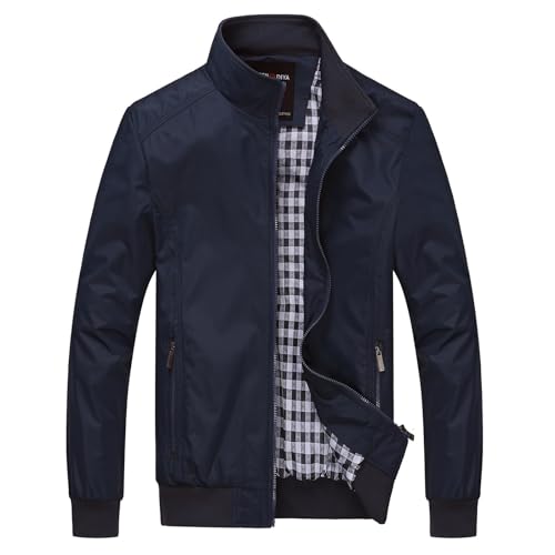herren jacke bomberjacke kurz 4xl, Jacke Herren Sommer Kurz Leichte Sommerjacke Übergangsjacke Stehkragen Bomberjacke Sportjacke mit Reißverschluss Outdoor Fliegerjacke Blouson Sport Casual Bikerjacke von pxjsdwe