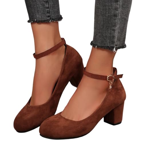 hochzeit schuhe damen, Trachtenschuhe Damen Pumps mit Blockabsatz Geschlossene Spangenpumps Oktoberfest Dirndl Schuhe Elegant Bequeme Trachten Absatzschuhe Festliche Party Tanzschuhe 37 von pxjsdwe